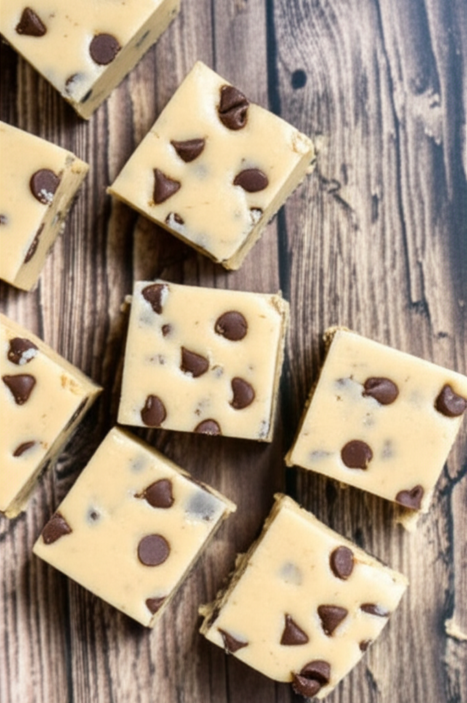 Chocolate Chip Cookie Dough Fudge preview on plate