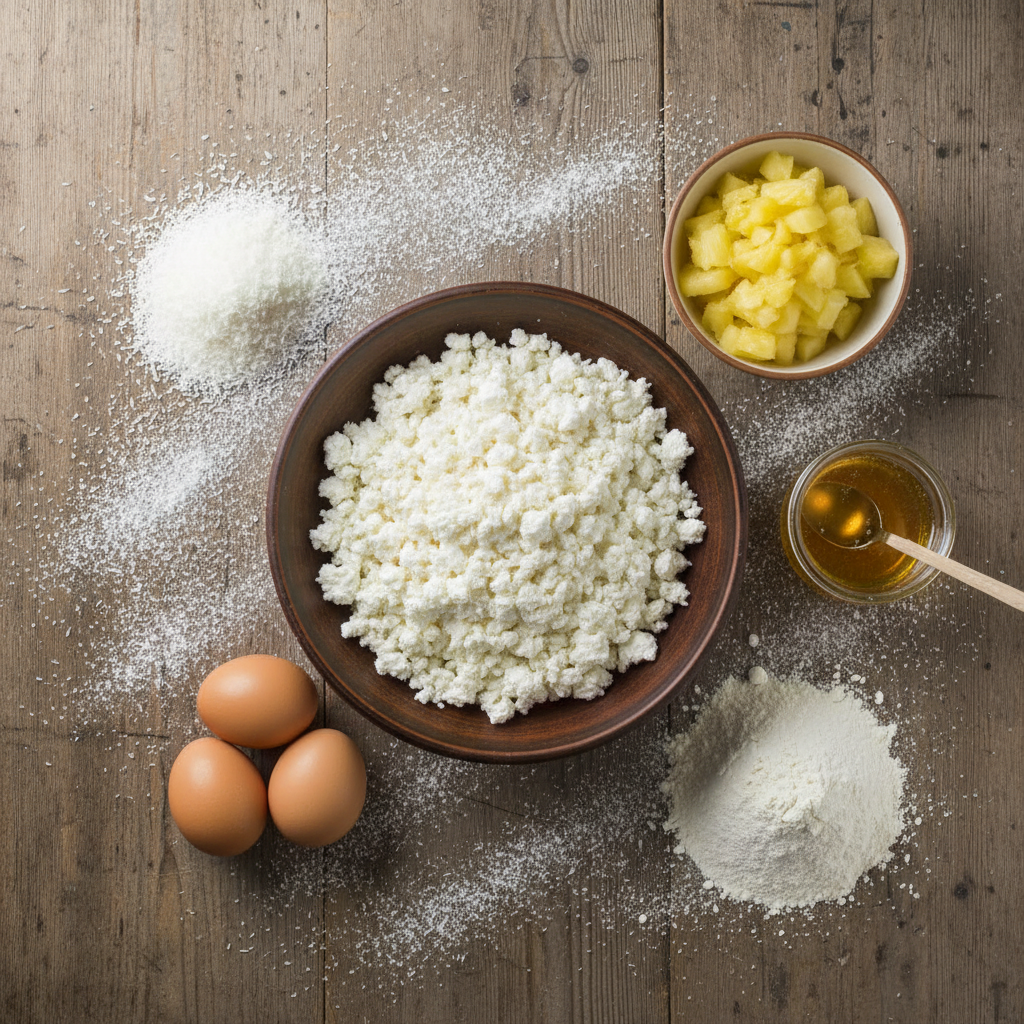 Ingredients and tools for muffins