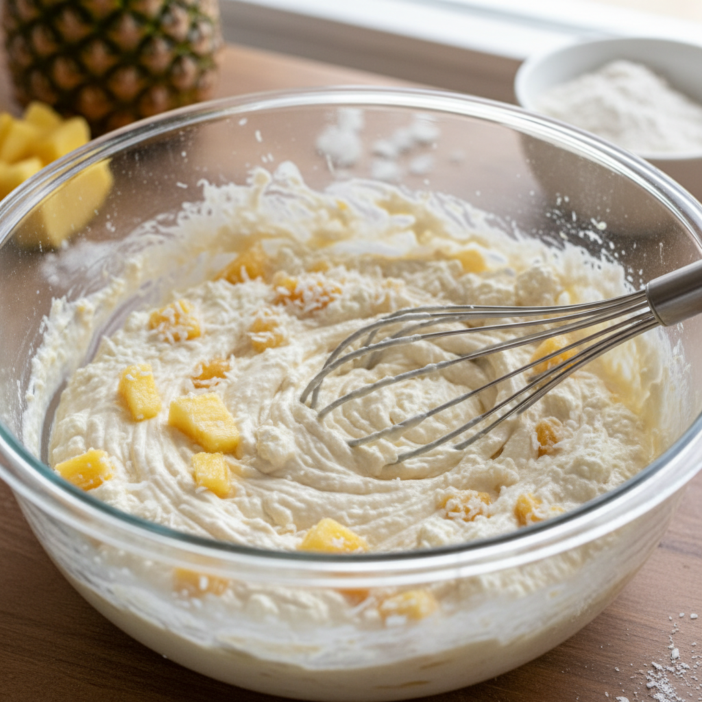 Mixing ingredients for muffins