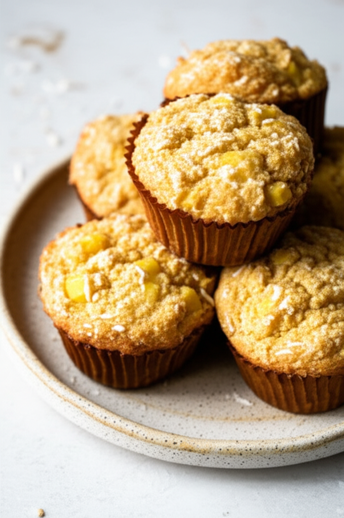 Coconut and Pineapple Cottage Cheese Muffins