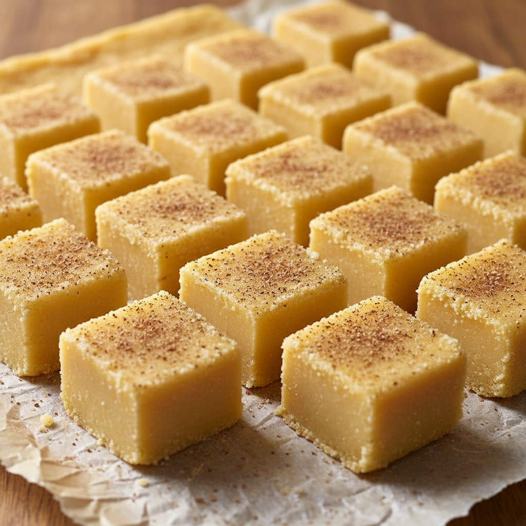 Serving and storing eggnog fudge