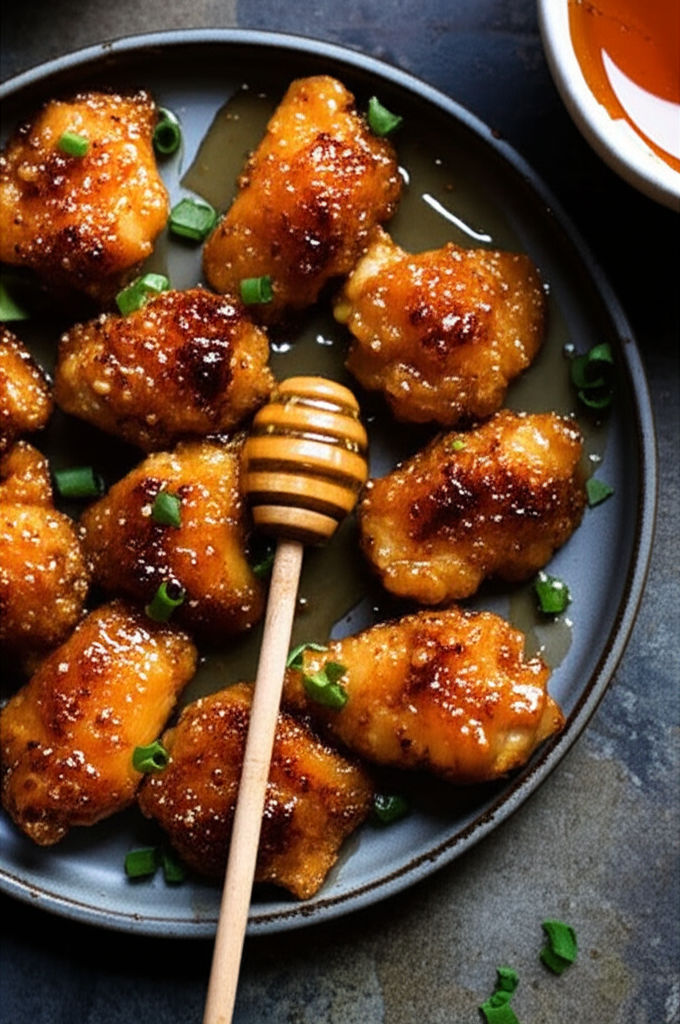 Honey garlic chicken sticky and crunchy