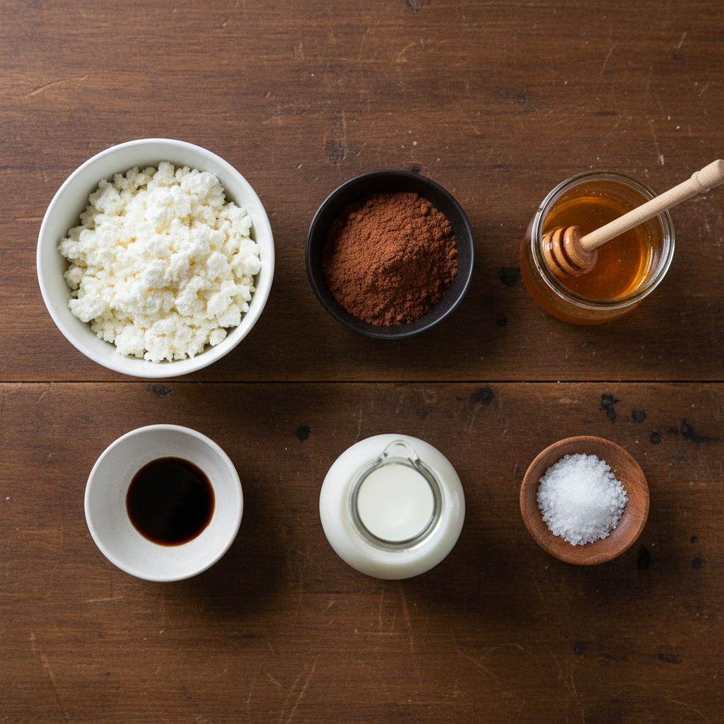 Ingredients for Chocolate Cottage Cheese Pudding