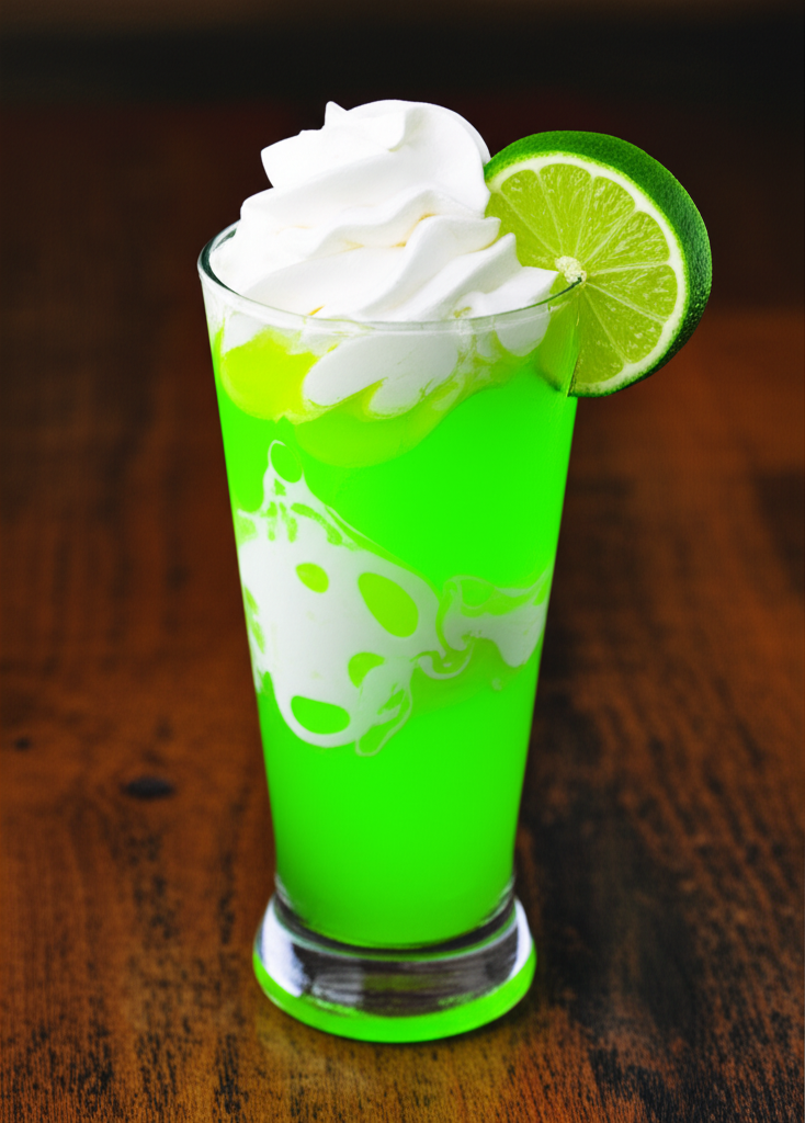 Electric Lime Dirty Soda in glass with lime
