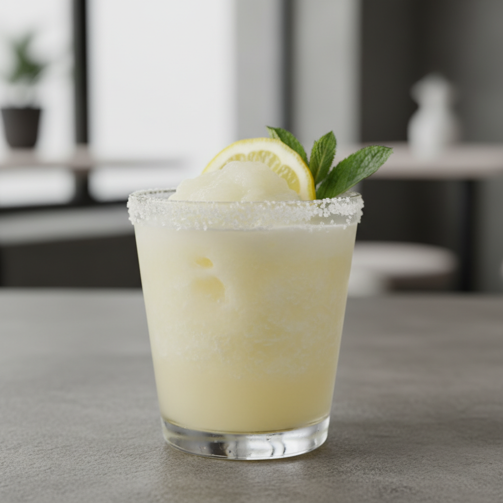 Refreshing Frozen Lemon Daiquiri ready to serve