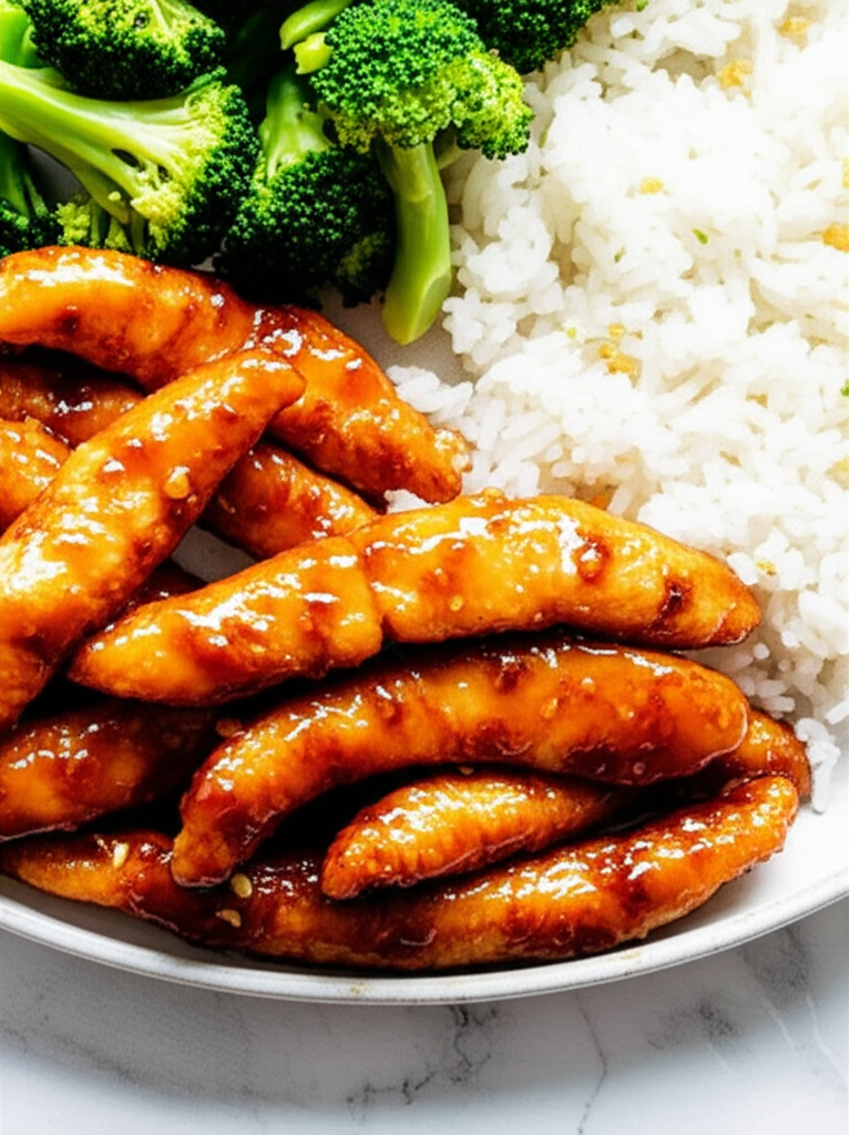 Delicious Sticky Chicken Bowl served in a bowl