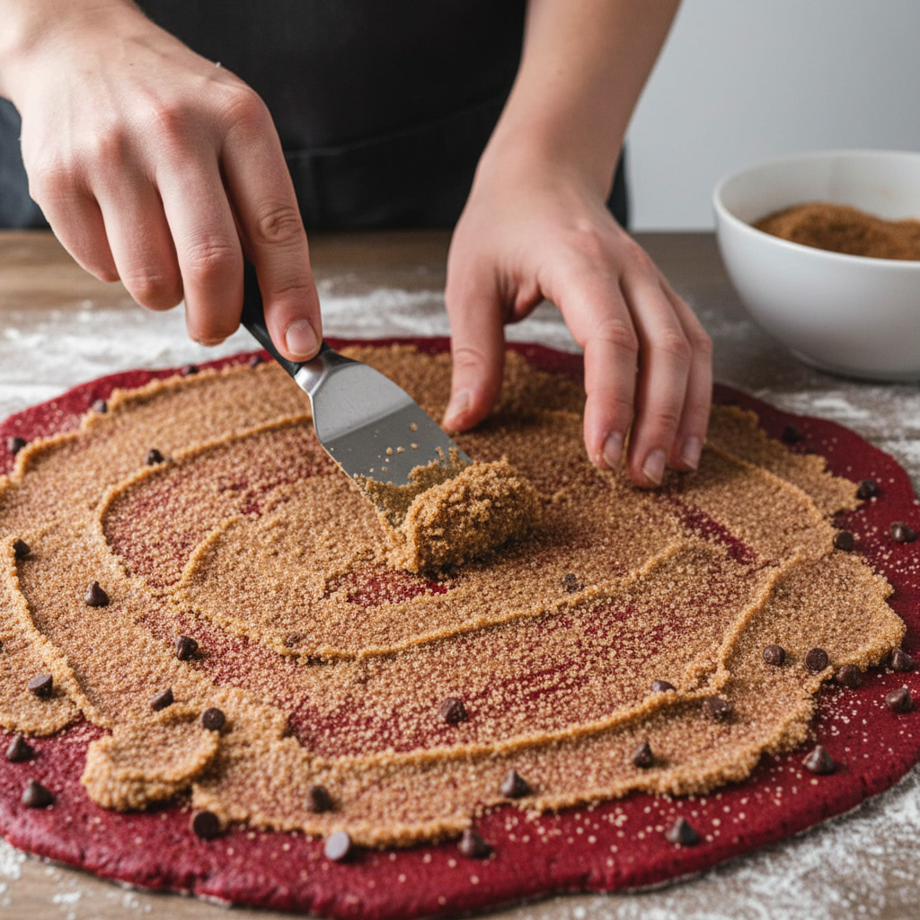 Rolled and cut cinnamon rolls placed in baking dish ready to rise