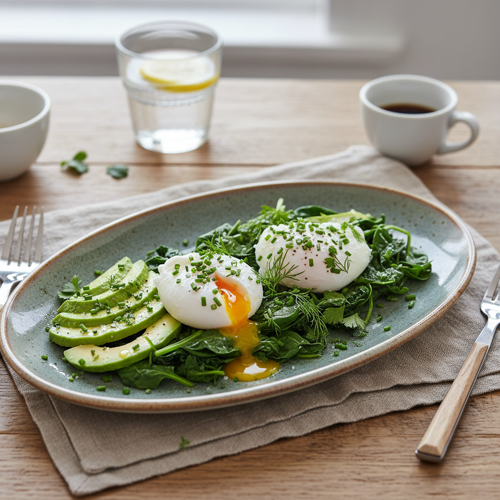 High protein breakfast dishes laid out