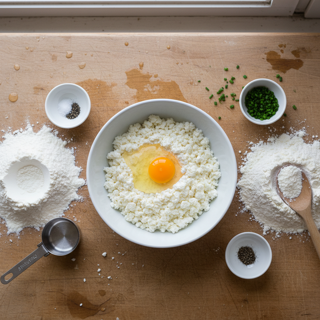 Ingredients for cottage cheese bagels