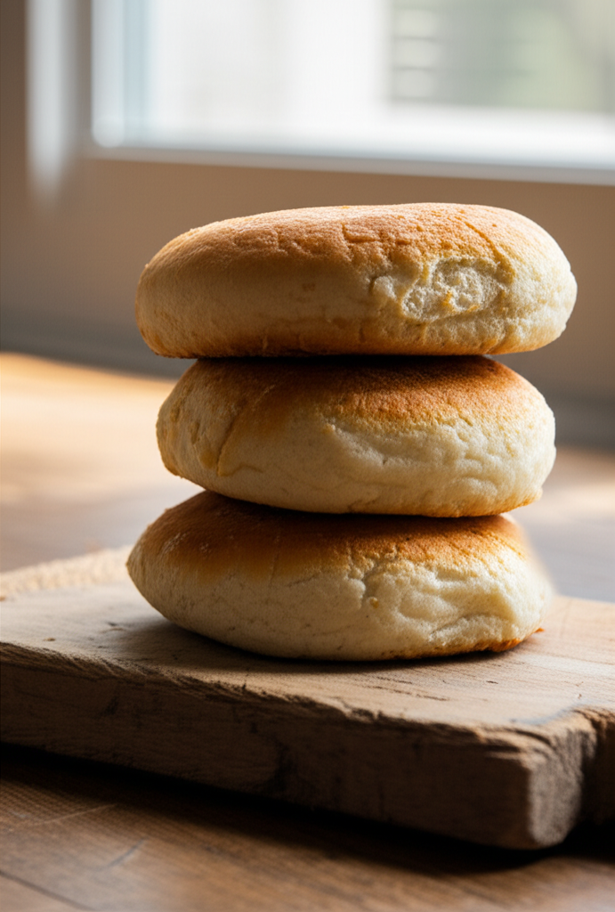 Cottage cheese bagels on a plate