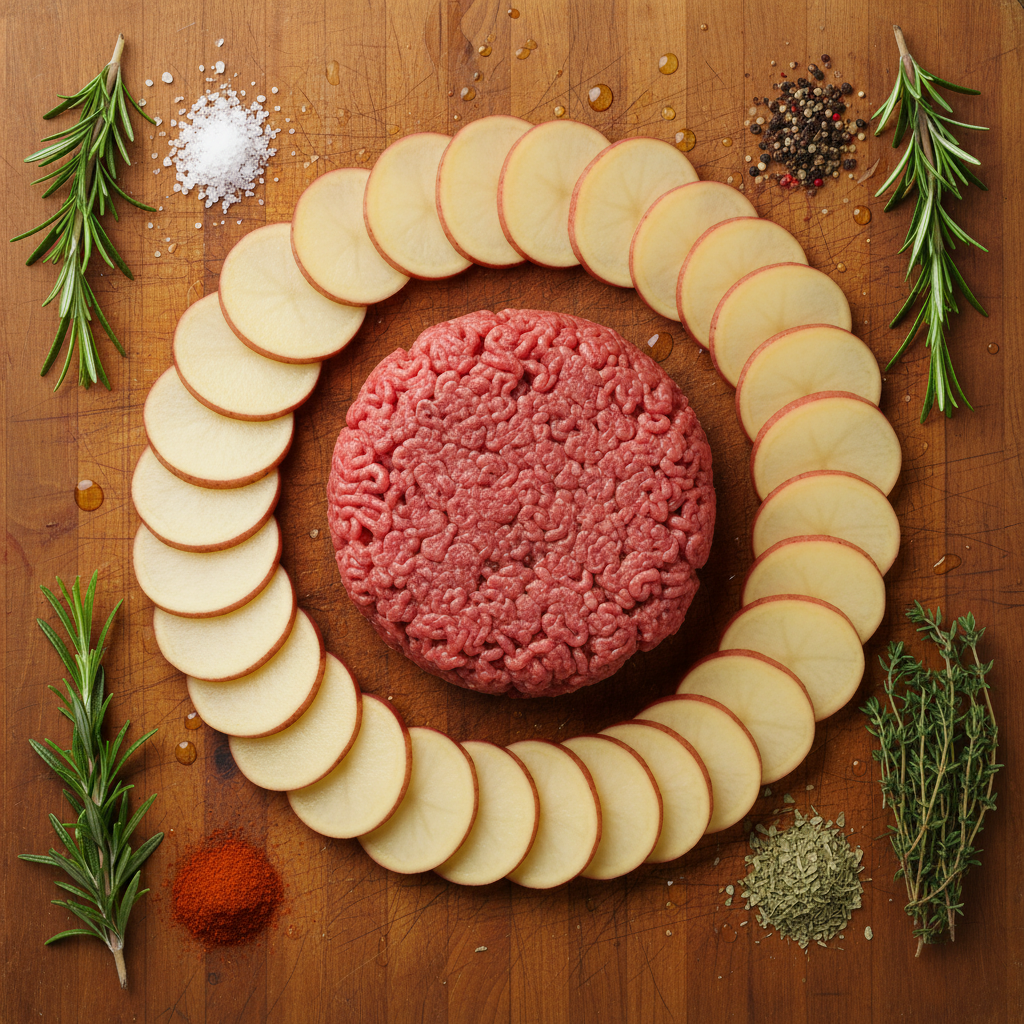 Ingredients for Hobo Casserole laid out and ready