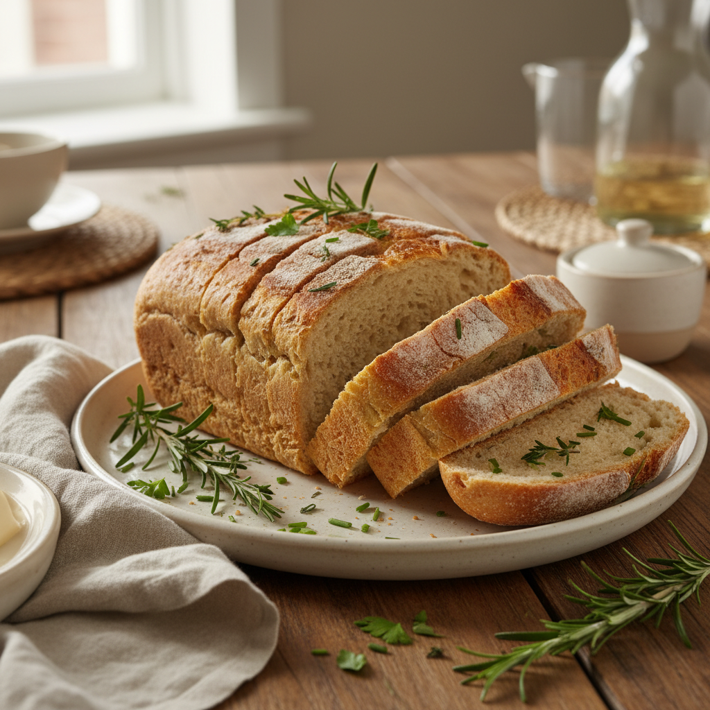 Finished homemade buttermilk bread cooling on rack