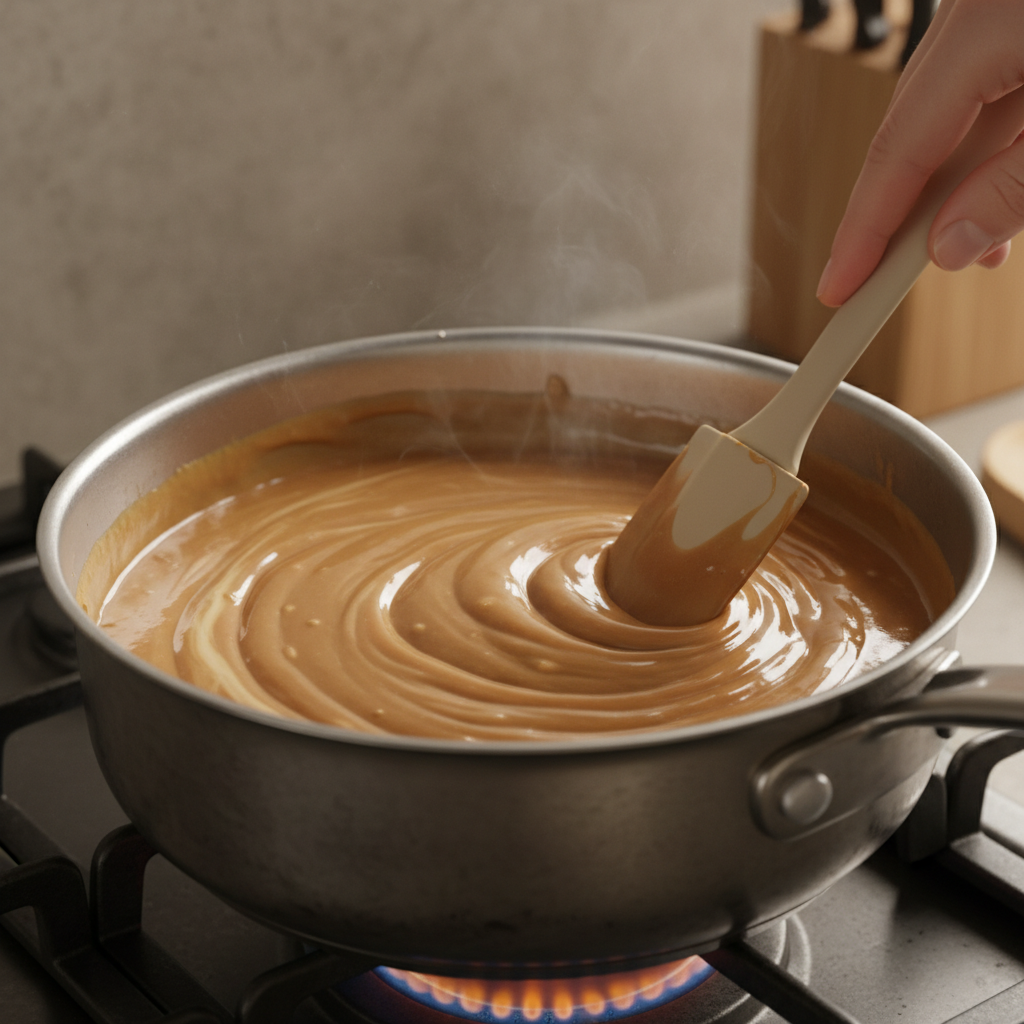Mixing ingredients for Caramel Macchiato Creamer
