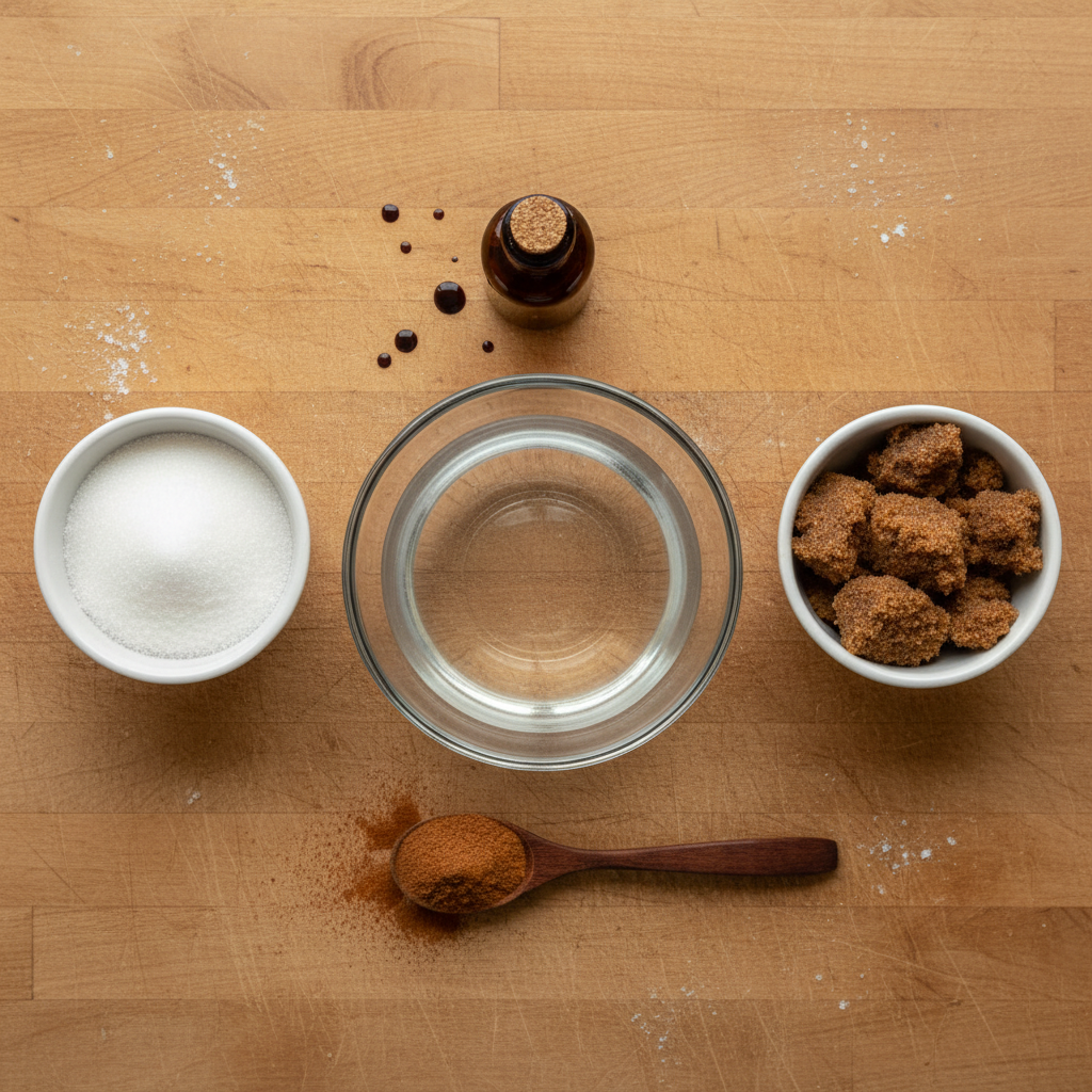 Measuring and preparing ingredients for syrup