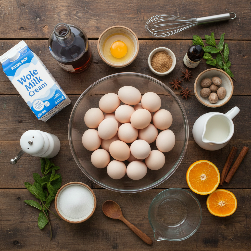 Ingredients for Classic Spiced Eggnog