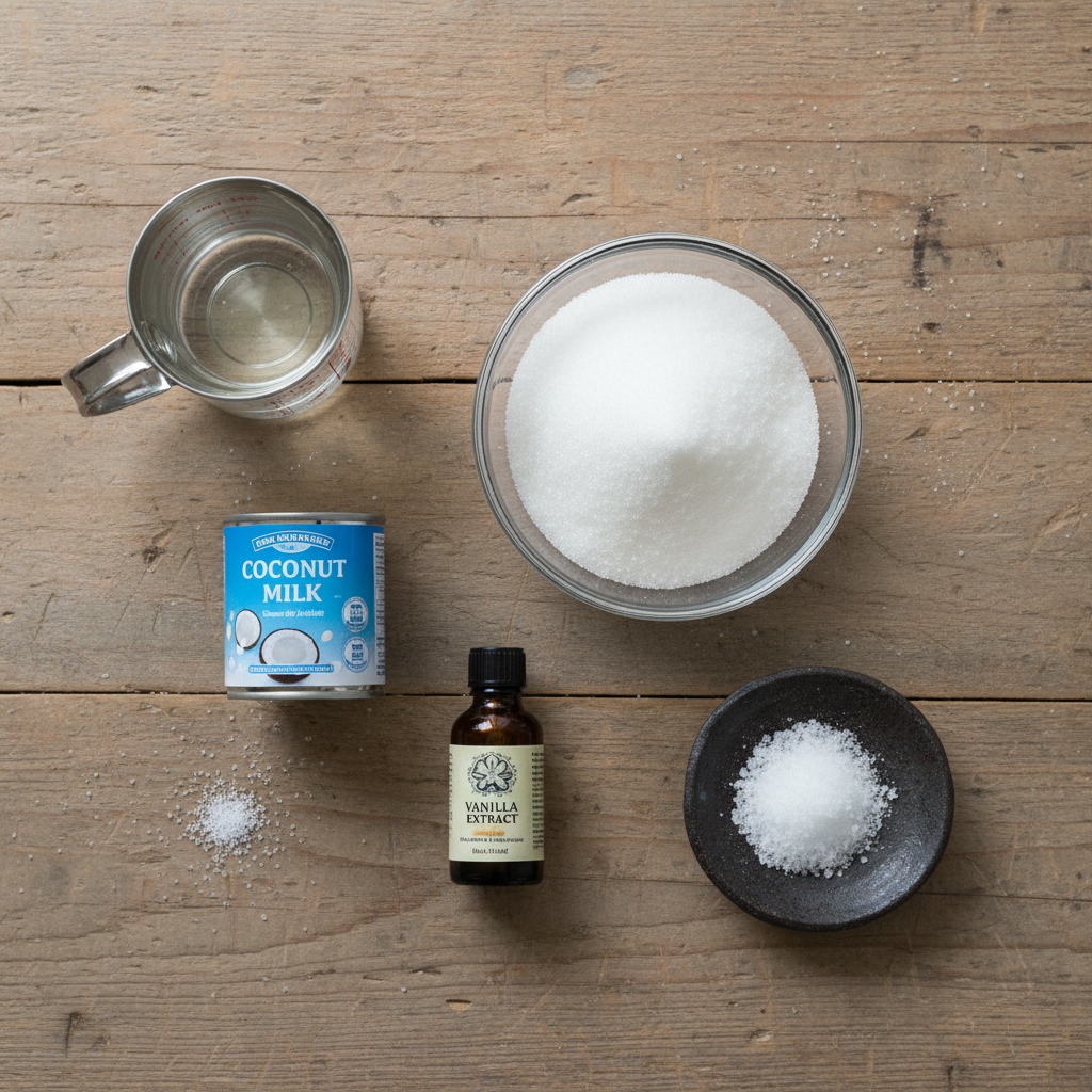 Ingredients for Coconut Simple Coffee Syrup