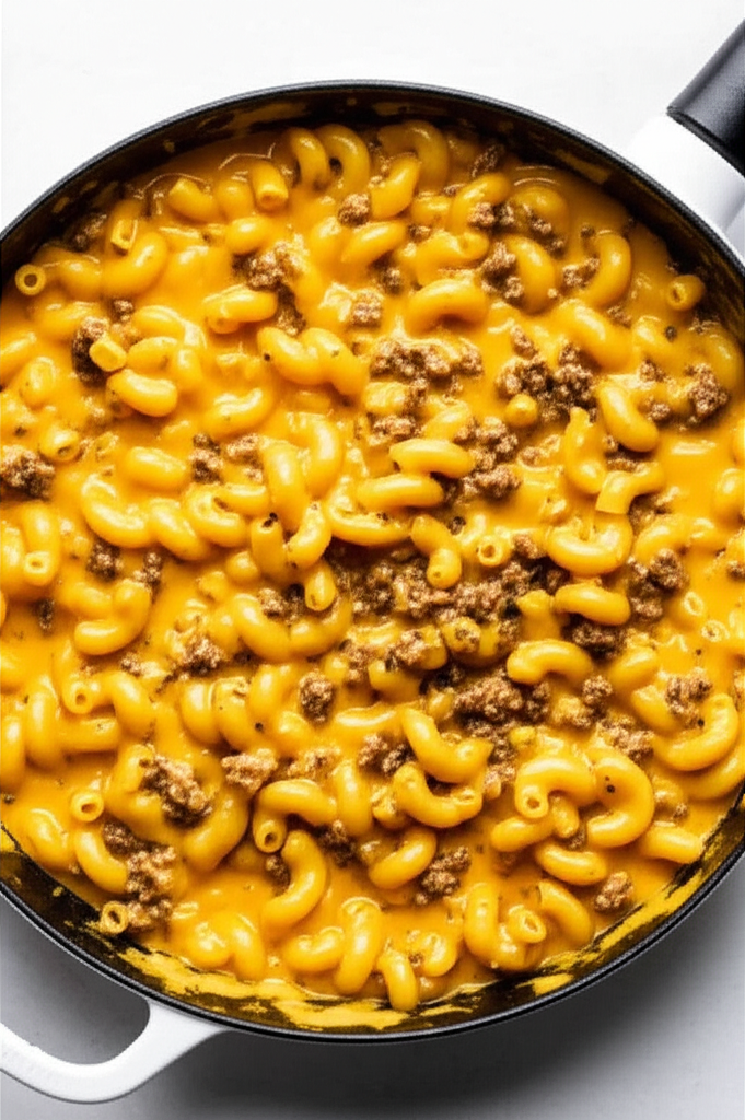 Delicious homemade hamburger helper plated