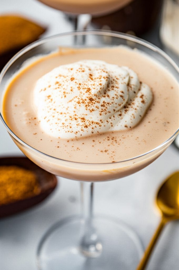 Chocolate Eggnog Martini holiday drink