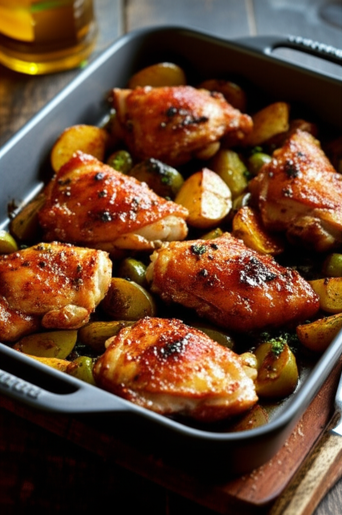 Honey garlic chicken cooked with soy and honey sauce