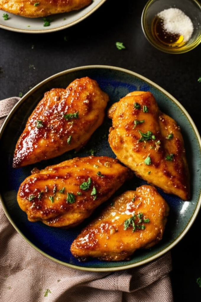Honey Garlic Chicken Breasts plated dish