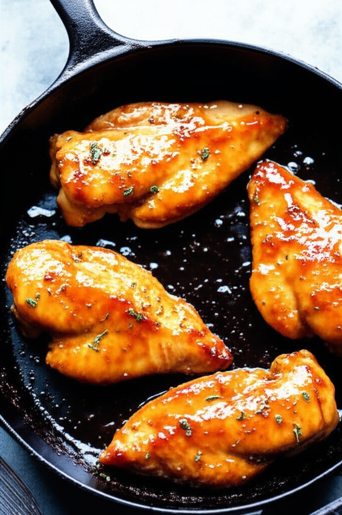 Juicy Honey Garlic Chicken served on a plate