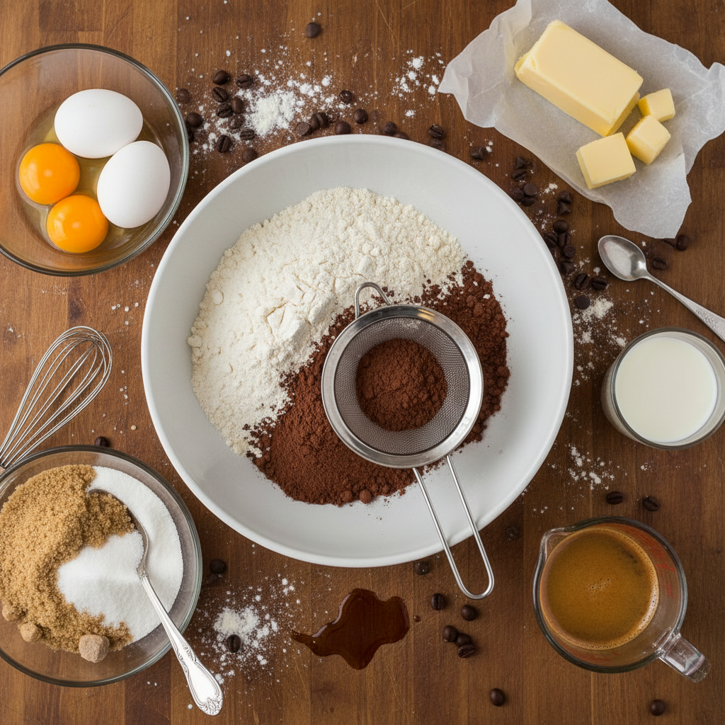 Ingredients for Chocolate Espresso Coffee Cake