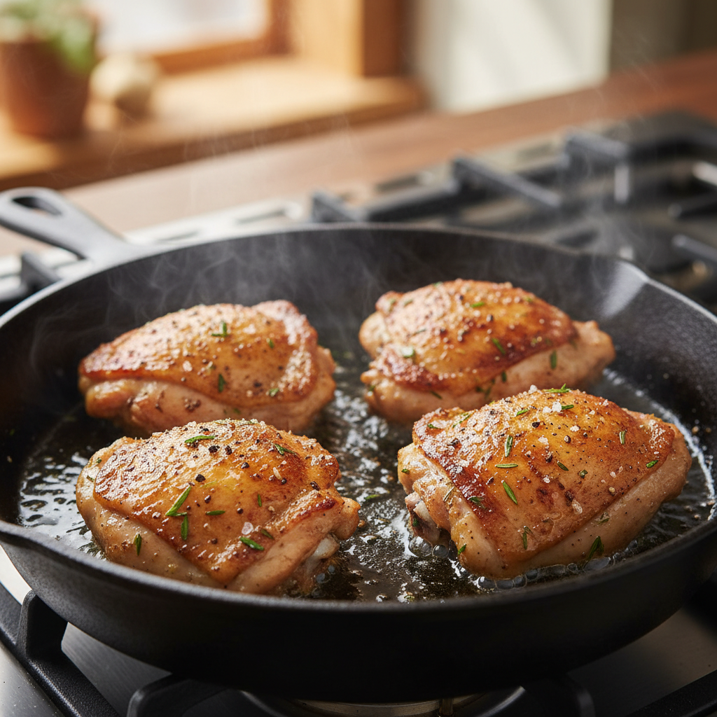 Honey Garlic Chicken Thighs plated and ready to serve
