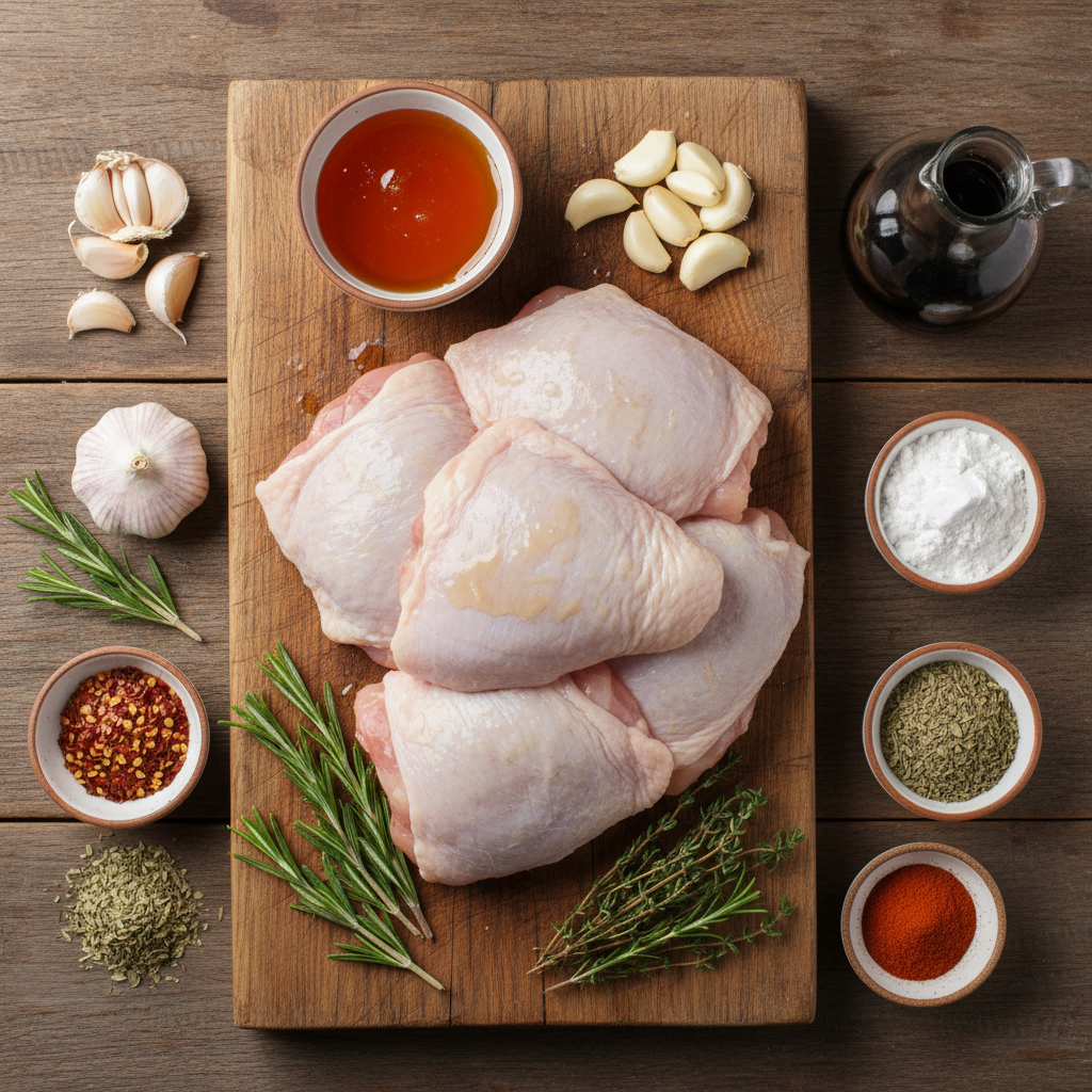 Ingredients for honey garlic chicken
