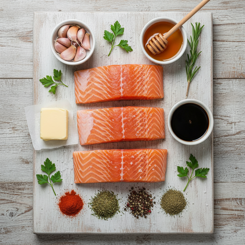 Ingredients for Honey Glazed Salmon