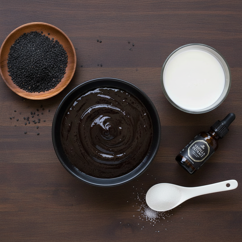 Ingredients for Black Sesame Latte base
