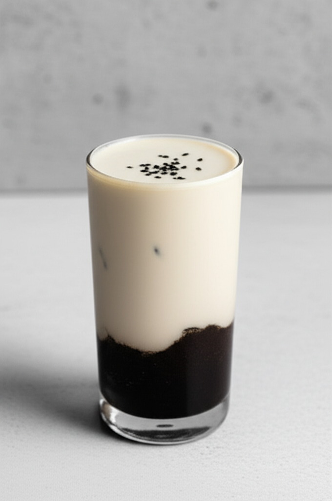 Black sesame latte ingredients and preparation