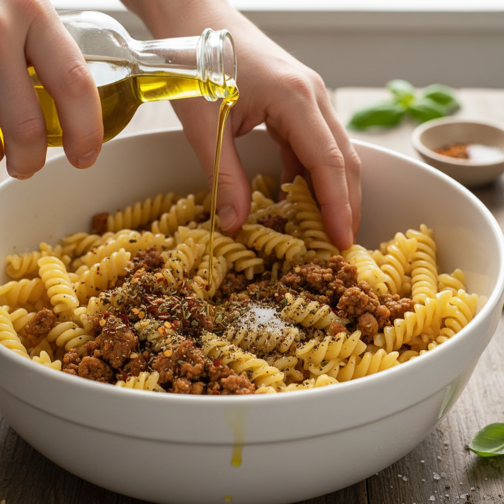 Ground turkey sautéing with onion and spices in Instant Pot