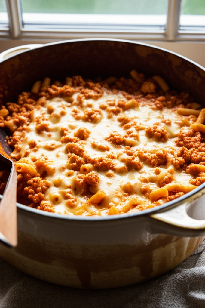 Creamy pasta with ground turkey in Instant Pot