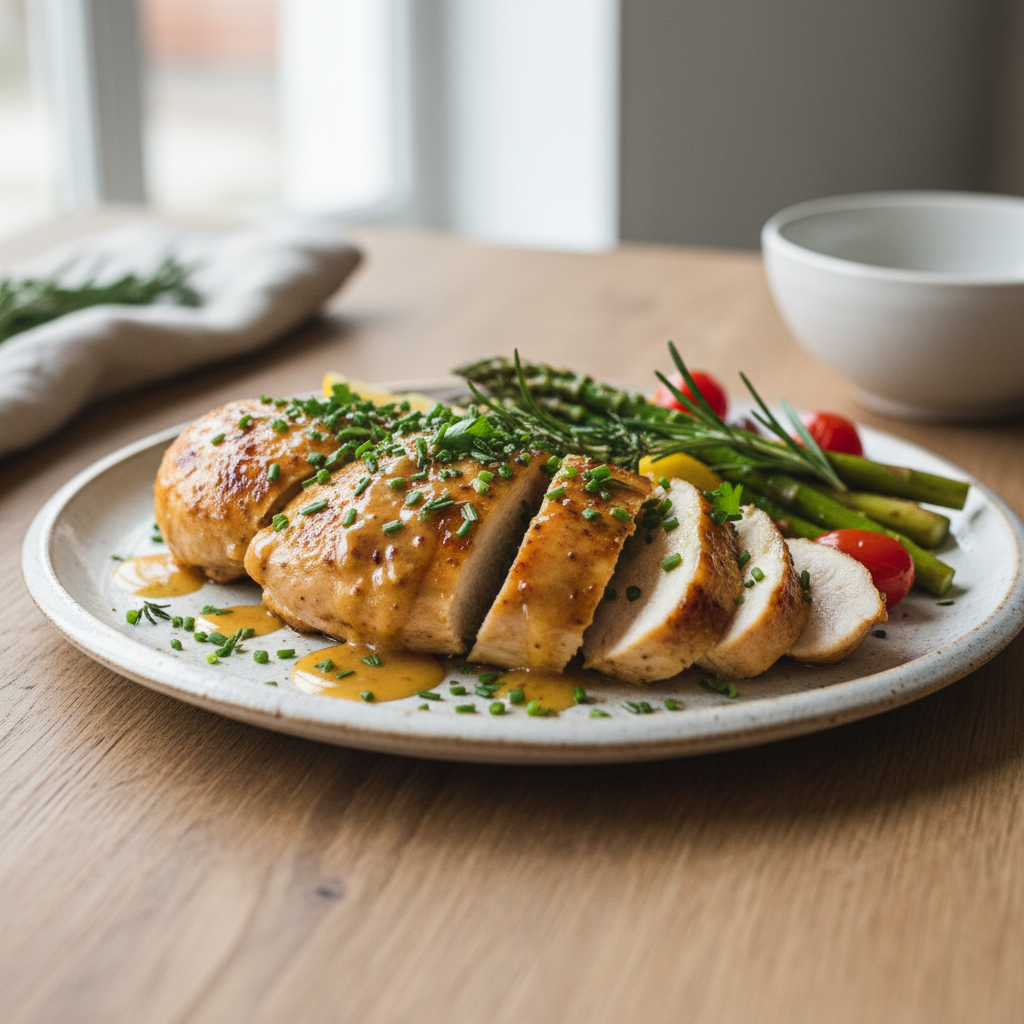 Honey Dijon chicken served ready to eat