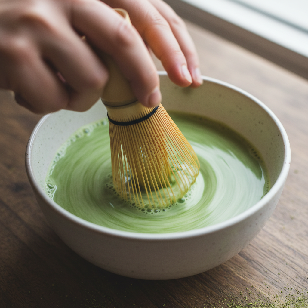 Keto Matcha Iced Coffee preparation step