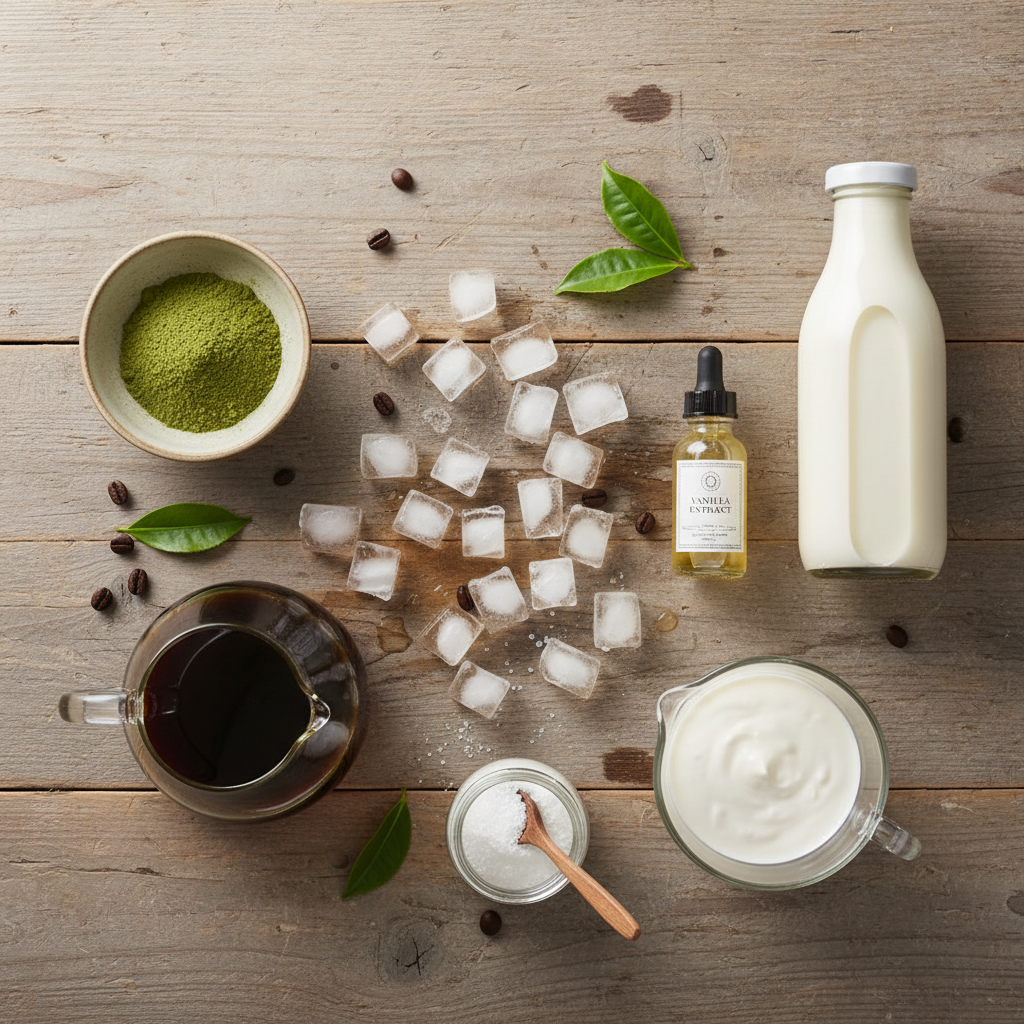Keto Matcha Iced Coffee ingredients