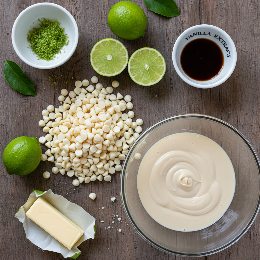 Ingredients for Key Lime Fudge
