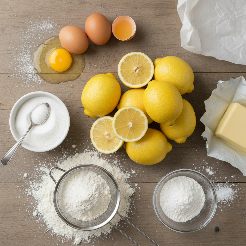 Ingredients for lemon brownies