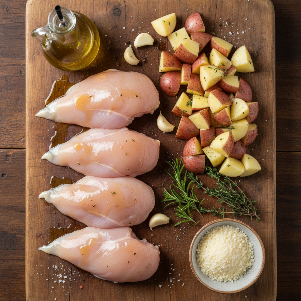 Ingredients for Lemon Chicken with Parmesan Crust