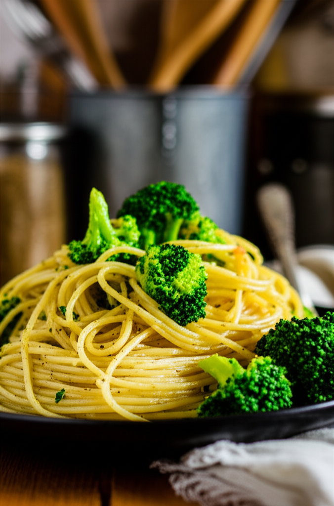 Broccoli pasta on a plate