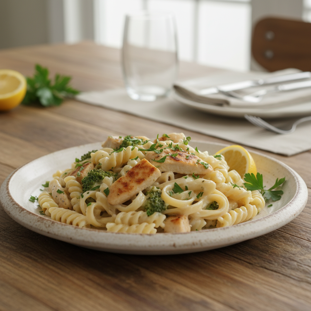 Serving suggestions for chicken alfredo pasta