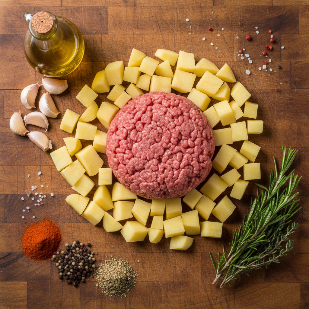 Ingredients for Low-Carb Bacon Cheeseburger Casserole