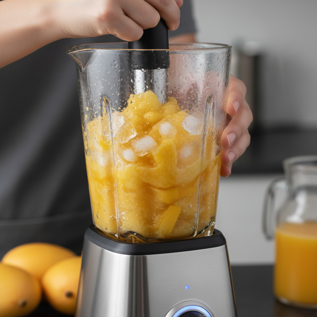 Blending mango daiquiri mixture