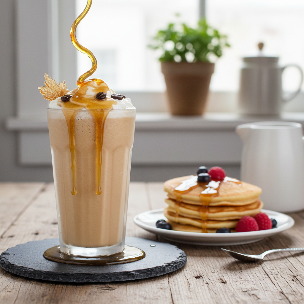 Enjoying the maple coffee smoothie