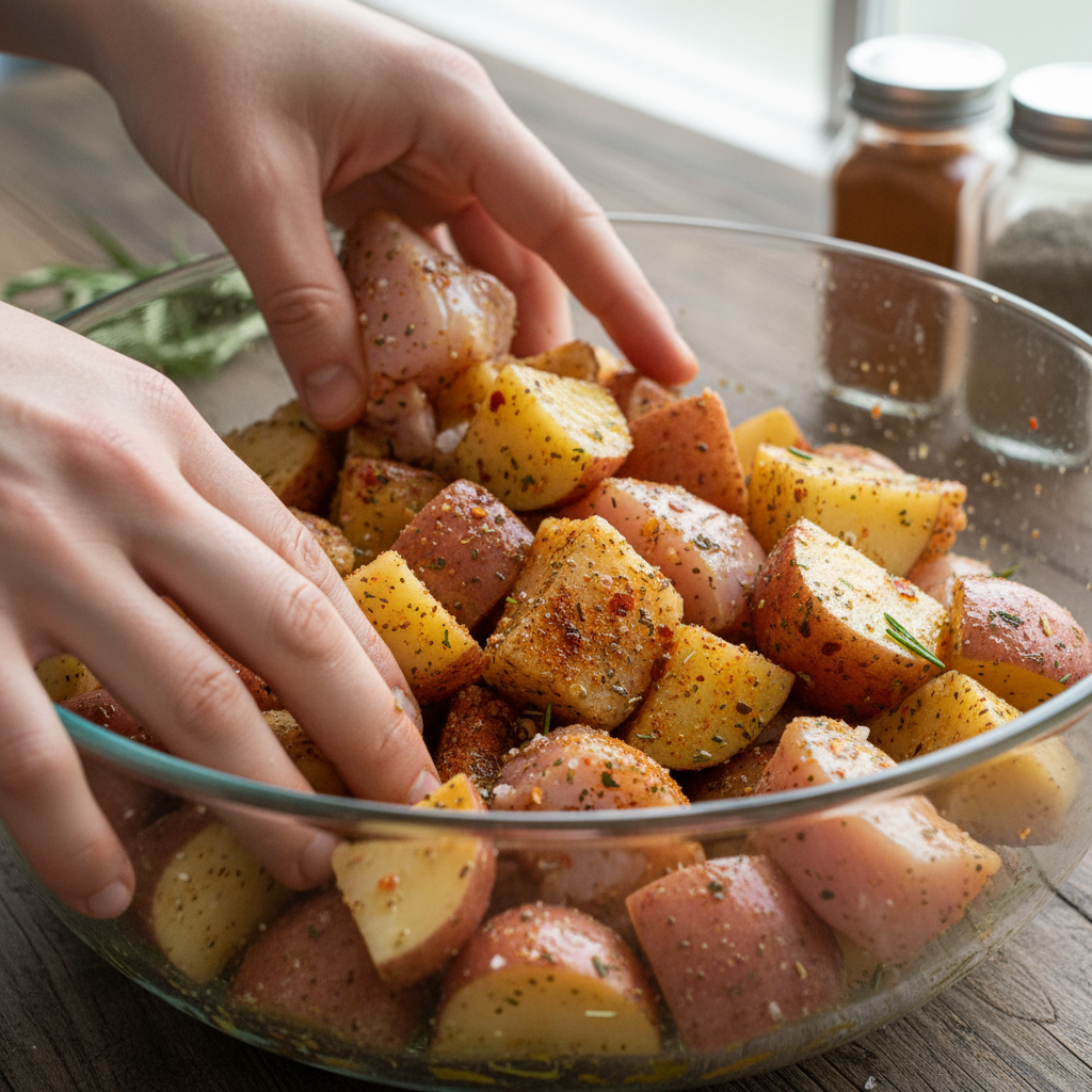 Cooking Marry Me Chicken Pasta with chicken and sauce preparation