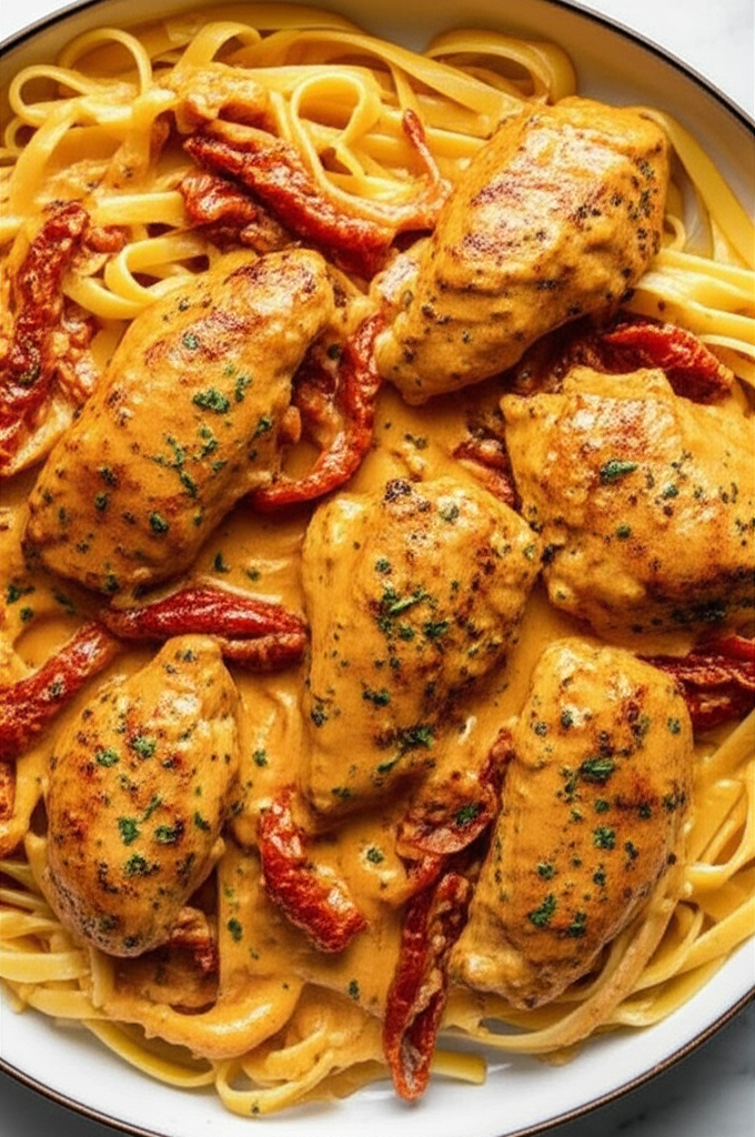 Delicious Marry Me Chicken Pasta plated