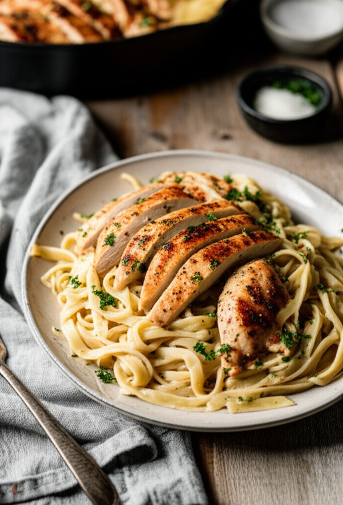 Creamy Marry Me Chicken Pasta served on plate