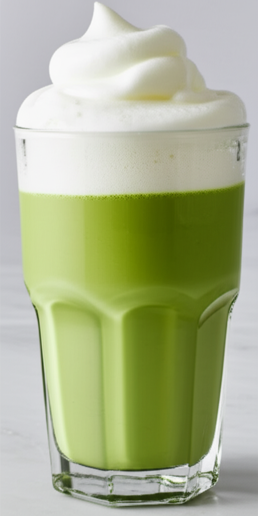 Matcha Coconut Cloud drink in glass