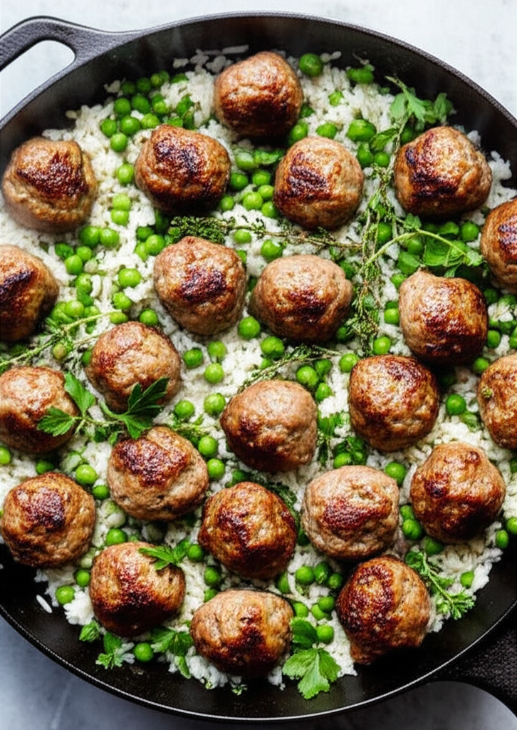 Rice with Meatballs Dish