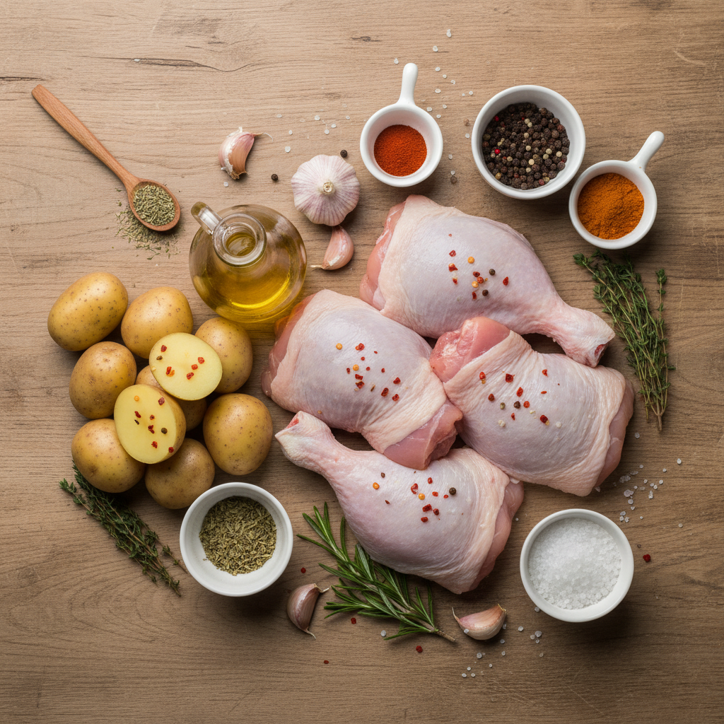 Ingredients for Mediterranean Chicken Gyros and Creamy Feta Tzatziki